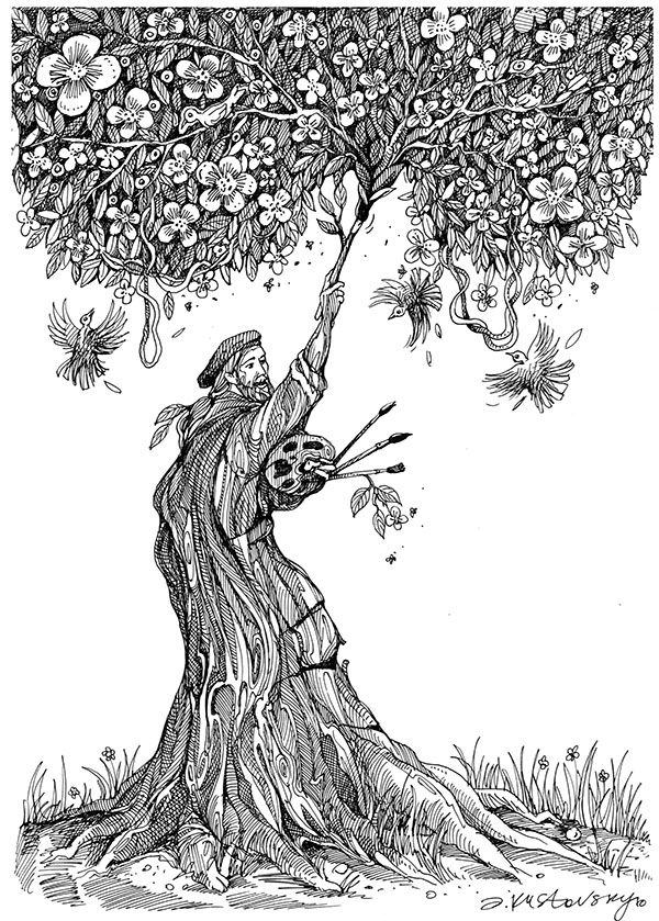 «Художник». 2010. Папір, гелева ручка